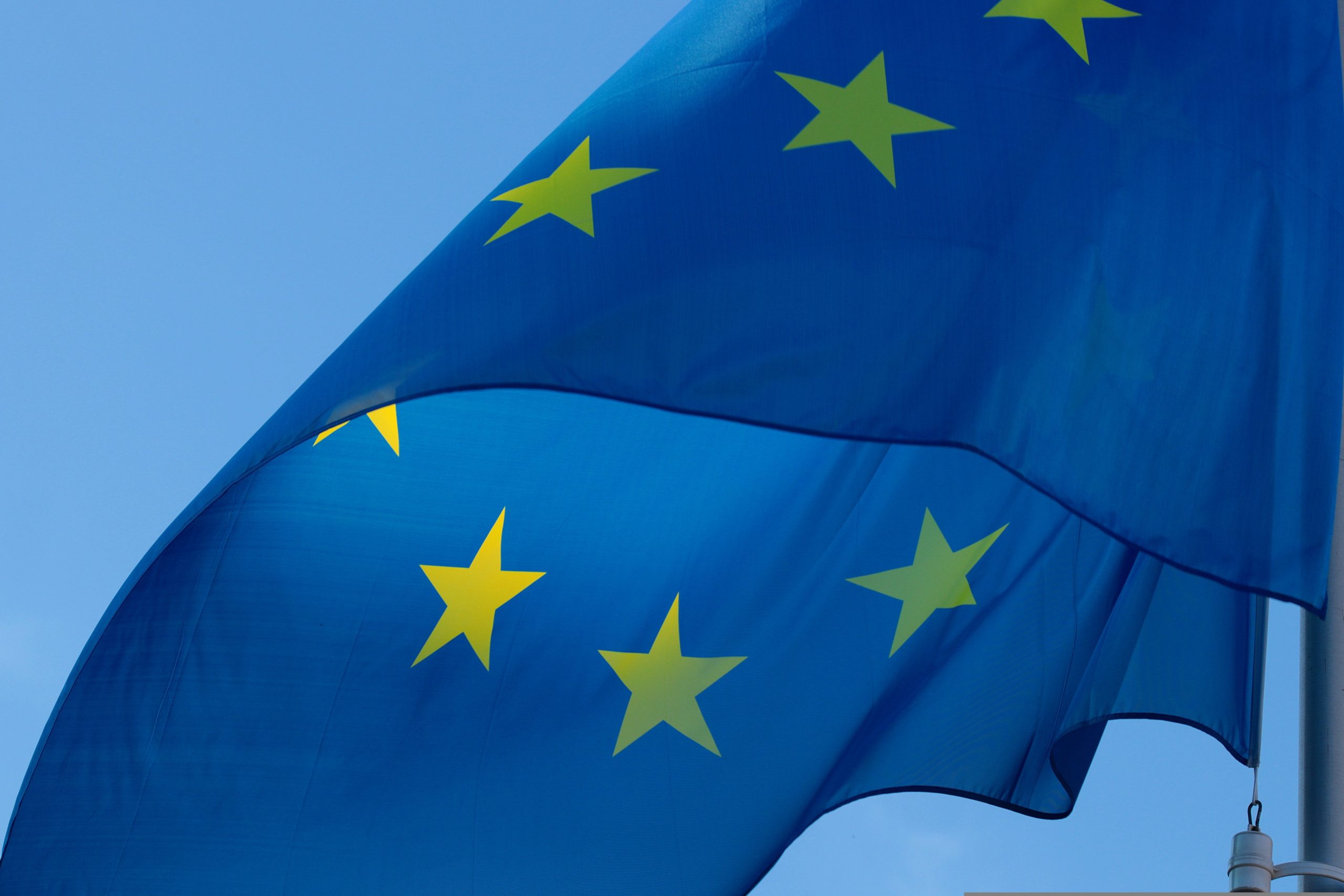 Een close-up van de vlag van de EU
